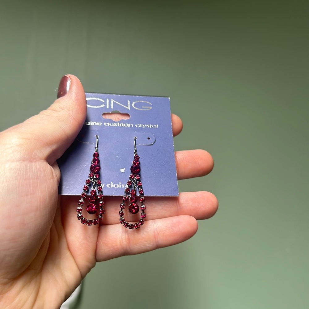 Ruby teardrop earrings donating August 2026